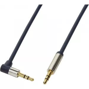 LogiLink Jack 3.5 mm Male - Jack 3.5 mm Male, conector 90 grade, 1m, albastru CA11100