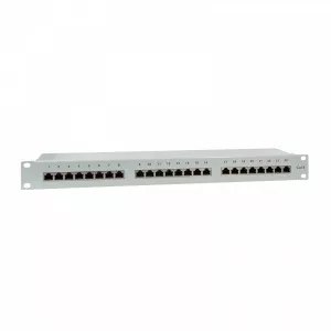 LogiLink Cat.6 Patch Panel 24 ports shielded, 19 inch rack mount, light grey NP0053
