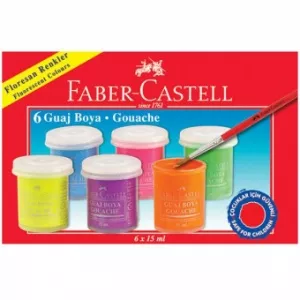 Faber-Castell Guase 6 Culori 15 ML Fluorescente 160403