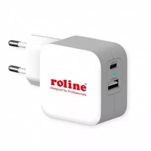 RoLine Incarcator priza 1 x USB-A QC3.0 + 1 x USB-C PD, 38W 19.11.1054