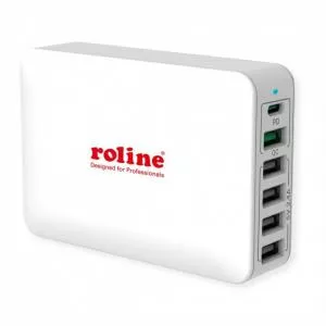 RoLine Incarcator priza 4 x USB-A, 1 x USB-C, 1 x USB-A QC3.0 60W 19.11.1055