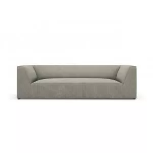 Micadoni Canapea 3 locuri, Ruby, BL, 232x93x69 cm, velur, gri deschis