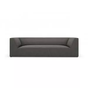 Micadoni Canapea 3 locuri, Ruby, BL, 232x93x69 cm, velur, gri inchis