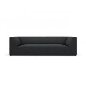 Micadoni Canapea 3 locuri, Ruby, BL, 232x93x69 cm, velur, negru