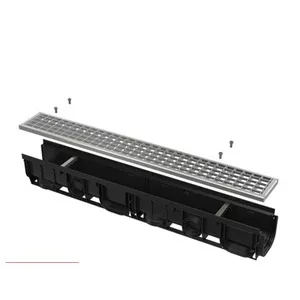Alca Plast Rigola exterioara de 1000 mm cu rama din plastic integrata si gratar galvanizat