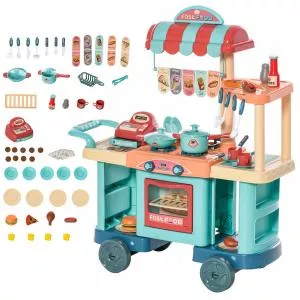 HomCom Bucatarie de jucarie, copii 3-6 ani, 50 accesorii 350-090