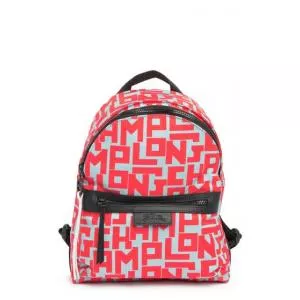 Longchamp Logo Print Nylon Backpack Sage Poppy