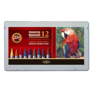 Koh-I-Noor Set 12 creioane colorate fara lemn PROGRESSO AQUARELL