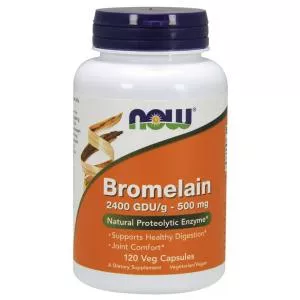 NOW Bromelaină, 500 mg, 120 capsule vegetale