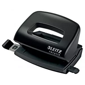 Leitz Perforator plastic Recycle MINI NeXXt Series, 10 coli, partial reciclat, negru 50100095