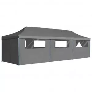 vidaXL Cort petrecere pliabil cu 8 pereti laterali, antracit, 3 x 9 m GartenMobel Dekor