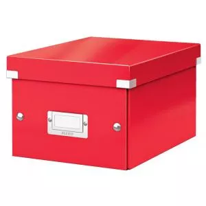 Leitz Cutie depozitare WOW Click & Store pliabila, cu capac, 22x16x28 cm, rosu 60430026
