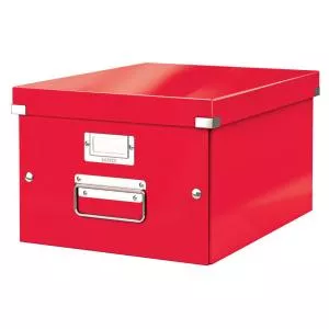Leitz Cutie depozitare WOW Click & Store pliabila, cu capac si maner, 28x20x37 cm, rosu 60440026