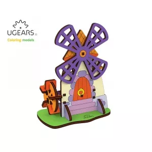 Ugears Puzzle 3D de colorat - Moara, 23 piese