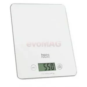 Teesa Cantar de bucatarie TSA0804W, 5kg (Sticla-Alba)
