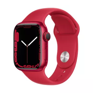Apple Watch Series 7 GPS + Cellular, 41mm, 4G, Red Aluminium, Red Sport Band