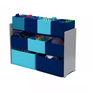 Delta Organizator jucarii cu cadru din lemn Deluxe Grey Blue