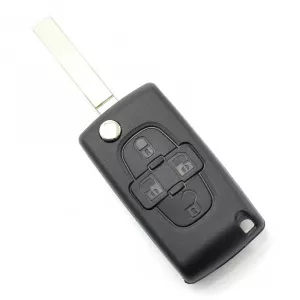 Carguard Citroen / Peugeot - Carcasa tip cheie briceag cu 4 butoane si suport baterie