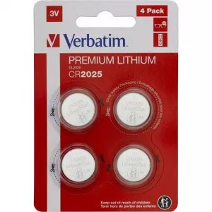 Verbatim CR2025 3V Lithium Battery (4 pack) 49532