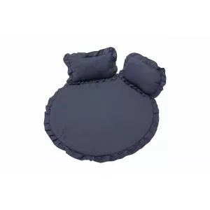 SomnArt Set covoras de in cu volan+ perne albastru