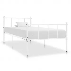 vidaXL Cadru de pat, alb, 90 x 200 cm, metal 284629