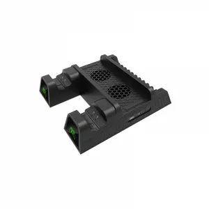 DOBE Stand cooler vertical 3 in 1 cu suport de incarcare pentru controller si support CD-uri, pentru Seria Xbox ONE / S / X, negru