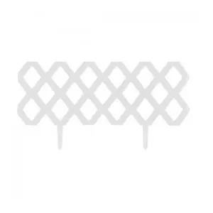 GardenLine Gard de gradina decorativ, plastic alb, set 4 buc, 59.5x31 cm