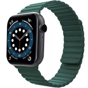 Iuni Curea compatibila cu Apple Watch 1/2/3/4/5/6/7, 44mm, Silicon Magnetic, Green 516122_44