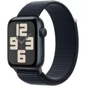 Apple Watch SE 44mm GPS Midnight Aluminum Case with Midnight Sport Loop