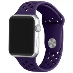 Iuni Curea compatibila cu Apple Watch 1/2/3/4/5/6/7, 44mm, Silicon Sport, Purple 503757_44