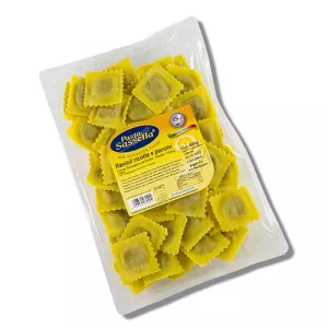 Pasta Sassella Ravioli/Panzerotti Proaspeti, cu Umplutura de Ricotta si Hribi, 500g - Pasta Sassella