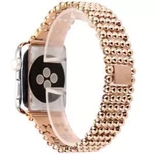 Iuni Curea compatibila cu Apple Watch 44mm, Luxury, Otel Inoxidabil, Rose Gold 507625_44