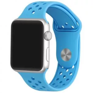 Iuni Curea compatibila cu Apple Watch 1/2/3/4/5/6/7, 44mm, Silicon Sport, Blue 503696_44