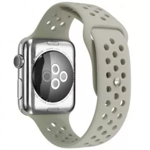 Iuni Curea compatibila cu Apple Watch 1/2/3/4/5/6/7, 44mm, Silicon Sport, Grey 506345_44