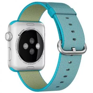 Iuni Curea compatibila cu Apple Watch 44mm, Nylon, Woven Strap, Electric Blue 503368_44
