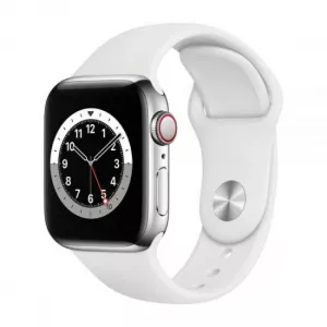 Apple Watch 6 GPS Silver Aluminium 44mm White Sport Band MG2C3
