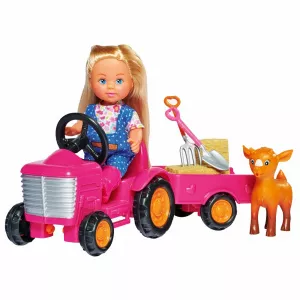 Simba Set Evi Love 12 cm tractor cu remorca