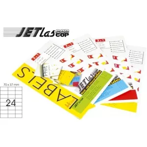 Etilux Etichete color autoadezive 24/A4, 70 x 37 mm, 25 coli/top, JETLASCOP - verde