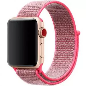 Iuni Curea compatibila cu Apple Watch 44mm, Nylon Sport, Woven Strap, Electric Pink 507779_44