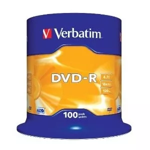 Verbatim 4.7GB DVD-R 16X Matt Silver 100pcs (43549)