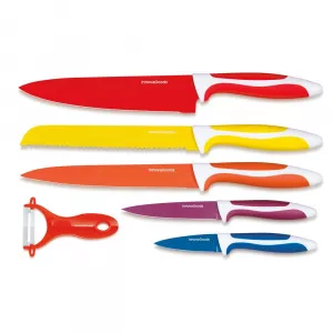 InnovaGoods Set 5 cuțite și curățător legume din oțel inoxidabil Ceramic
