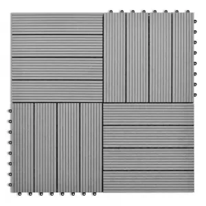 vidaXL Plăci WPC 30 x cm 11buc, Gri