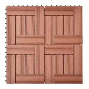 vidaXL Set de 11 bucăți plăci 30 x cm din WPC 1 mp, maro