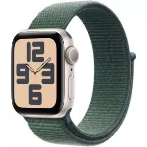 Apple Watch SE (2024) GPS 44mm Starlight Aluminium Case with Lake Green Sport Loop