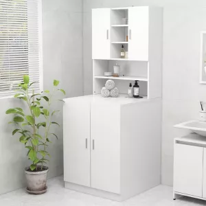 vidaXL Dulap mașină de spălat, alb 3082008