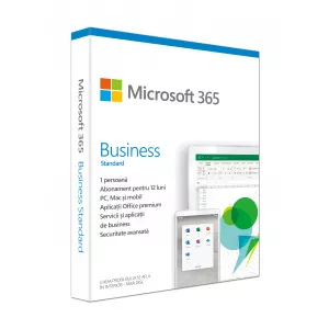 Microsoft 365 Business Standard 2019, Romana, Subscriptie 1 An, 1 Utilizator, Medialess Retail