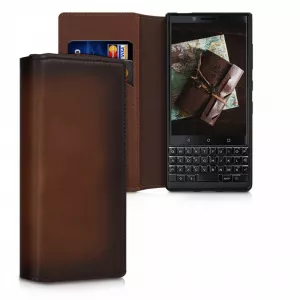 kalibri Blackberry Key2, Piele naturala, Maro, 49123.133