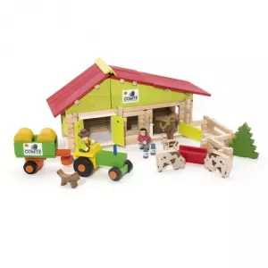 Jeujura Ferma animalelor cu tractor - 140 piese J8053