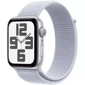 Apple Watch SE (2024) GPS 44mm Silver Aluminium Case with Blue Cloud Sport Loop