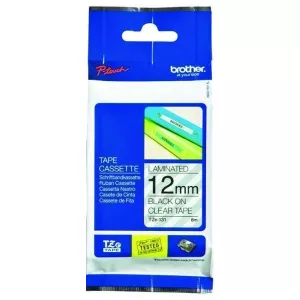 Brother Banda 12 mm negru pe alb TZE231